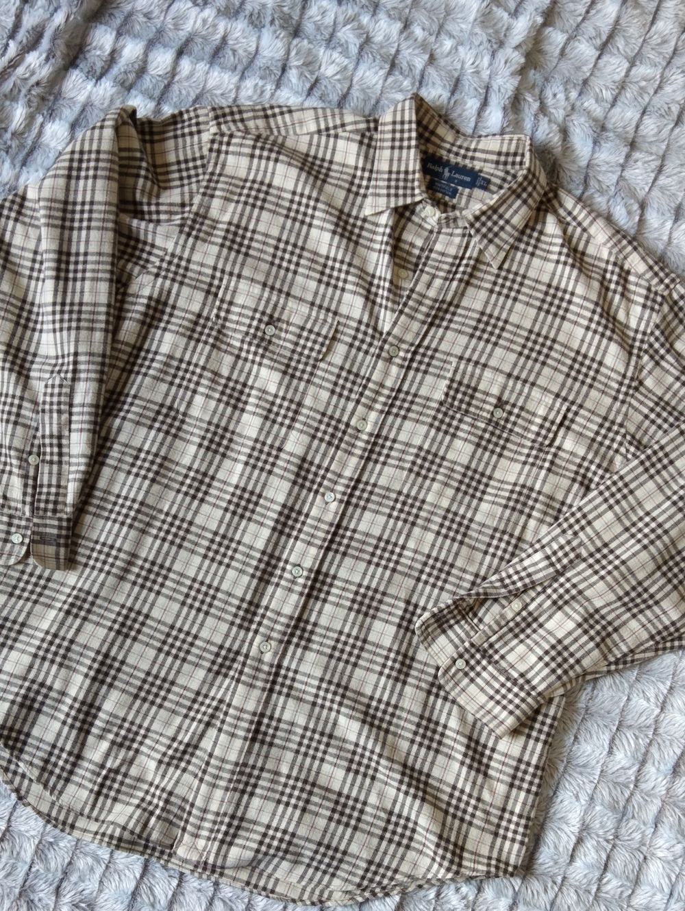 Ralph Lauren Brown & Cream Plaid Button-Down Shirt